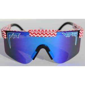 PIT VIPER The Yankee Noodle Sunglasses USA Red White/Blue Shield NEW